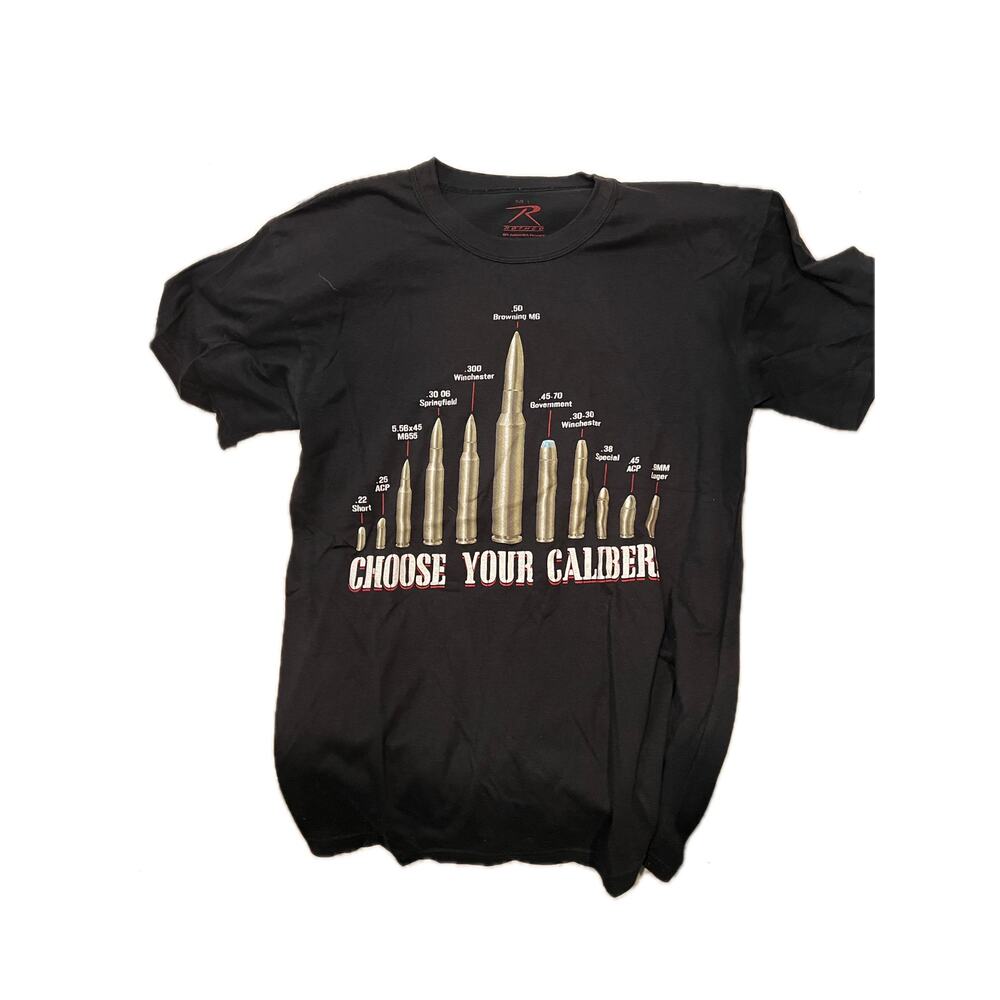 Choose Your Caliber Rothco Black T-Shirt Mens Large